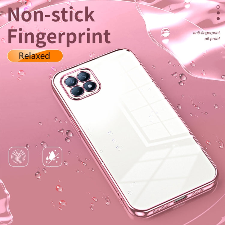 For OPPO Reno4 SE Transparent Plating Fine Hole Phone Case(Gold)