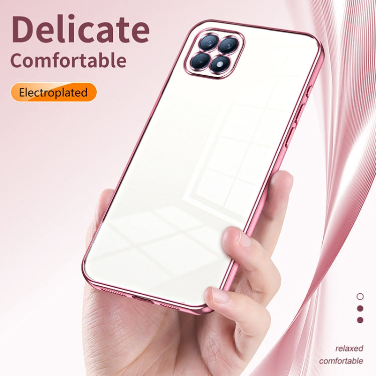 For OPPO Reno4 SE Transparent Plating Fine Hole Phone Case(Gold)