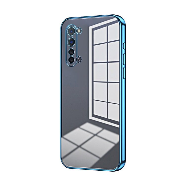 For OPPO Reno3 5G / Find X2 Lite Transparent Plating Fine Hole Phone Case(Blue) - OPPO Cases by PMC TechLife | Online Shopping South Africa | PMC TechLife | Buy Now Pay Later Mobicred