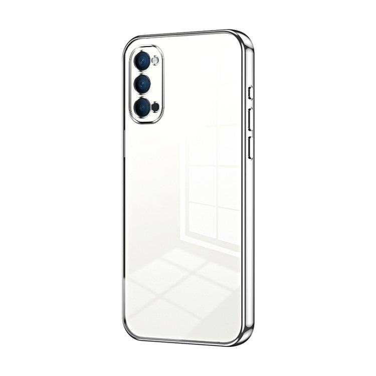 For OPPO Reno4 Transparent Plating Fine Hole Phone Case(Silver) - OPPO Cases by PMC TechLife | Online Shopping South Africa | PMC TechLife | Buy Now Pay Later Mobicred