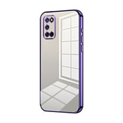 For OPPO A52 / A72 / A92 Transparent Plating Fine Hole Phone Case(Purple)