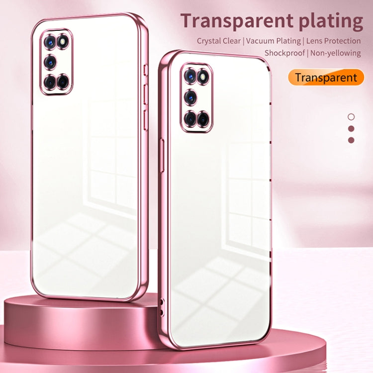 For OPPO A52 / A72 / A92 Transparent Plating Fine Hole Phone Case(Silver) - OPPO Cases by PMC TechLife | Online Shopping South Africa | PMC TechLife | Buy Now Pay Later Mobicred