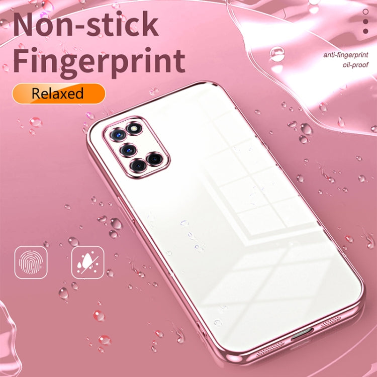 For OPPO A52 / A72 / A92 Transparent Plating Fine Hole Phone Case(Black)