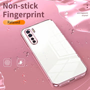 For OPPO Reno3 4G / F15 / A91 Transparent Plating Fine Hole Phone Case(Gold)