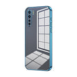 For OPPO Reno3 4G / F15 / A91 Transparent Plating Fine Hole Phone Case(Blue) - OPPO Cases by PMC TechLife | Online Shopping South Africa | PMC TechLife | Buy Now Pay Later Mobicred