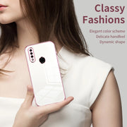 For OPPO A8 / A31 2020 Transparent Plating Fine Hole Phone Case(Pink)