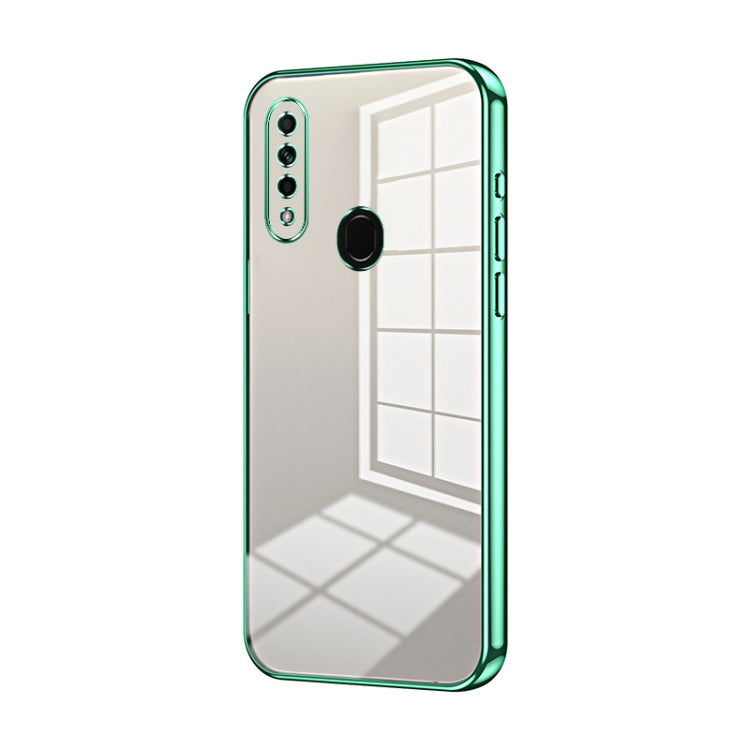 For OPPO A8 / A31 2020 Transparent Plating Fine Hole Phone Case(Green) - OPPO Cases by PMC TechLife | Online Shopping South Africa | PMC TechLife | Buy Now Pay Later Mobicred