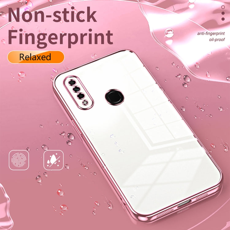 For OPPO A8 / A31 2020 Transparent Plating Fine Hole Phone Case(Silver) - OPPO Cases by PMC TechLife | Online Shopping South Africa | PMC TechLife | Buy Now Pay Later Mobicred