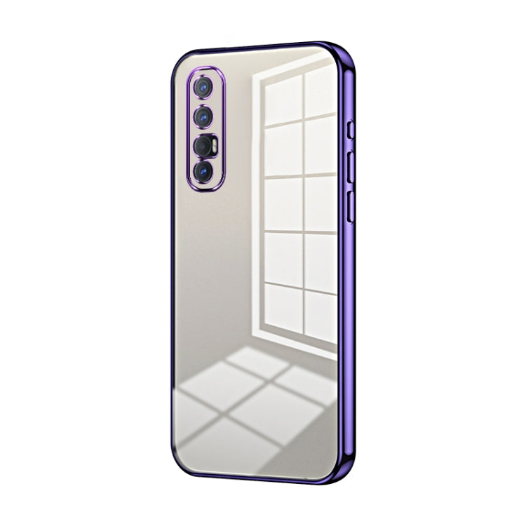 For OPPO Reno3 Pro Transparent Plating Fine Hole Phone Case(Purple) - OPPO Cases by PMC TechLife | Online Shopping South Africa | PMC TechLife | Buy Now Pay Later Mobicred