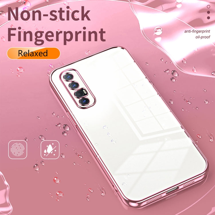 For OPPO Reno3 Pro Transparent Plating Fine Hole Phone Case(Gold) - OPPO Cases by PMC TechLife | Online Shopping South Africa | PMC TechLife | Buy Now Pay Later Mobicred