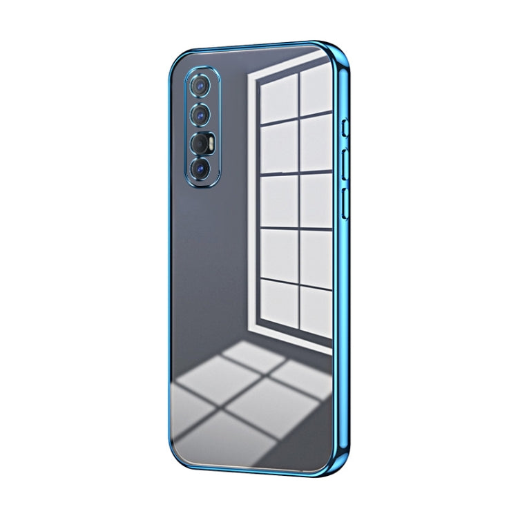 For OPPO Reno3 Pro Transparent Plating Fine Hole Phone Case(Blue) - free shipping - PMC TechLife - Order now!