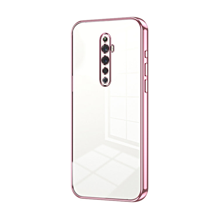 For OPPO Reno2 Z / Reno2 F Transparent Plating Fine Hole Phone Case(Pink) - OPPO Cases by PMC TechLife | Online Shopping South Africa | PMC TechLife | Buy Now Pay Later Mobicred