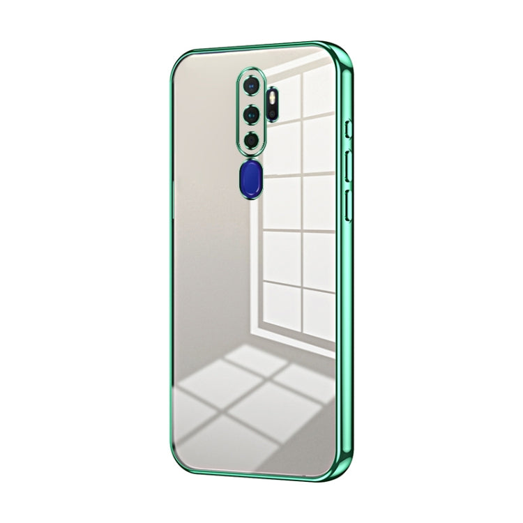 For OPPO A11x / A9 2020 Transparent Plating Fine Hole Phone Case(Green) - OPPO Cases by PMC TechLife | Online Shopping South Africa | PMC TechLife | Buy Now Pay Later Mobicred