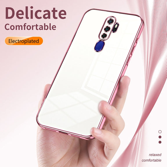 For OPPO A11x / A9 2020 Transparent Plating Fine Hole Phone Case(Green)