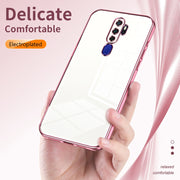 For OPPO A11x / A9 2020 Transparent Plating Fine Hole Phone Case(Black)