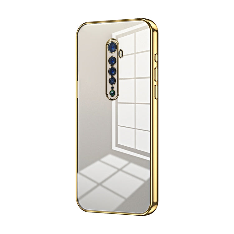 For OPPO Reno2 Transparent Plating Fine Hole Phone Case(Gold) - OPPO Cases by PMC TechLife | Online Shopping South Africa | PMC TechLife | Buy Now Pay Later Mobicred