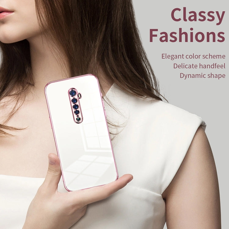 For OPPO Reno2 Transparent Plating Fine Hole Phone Case(Blue)