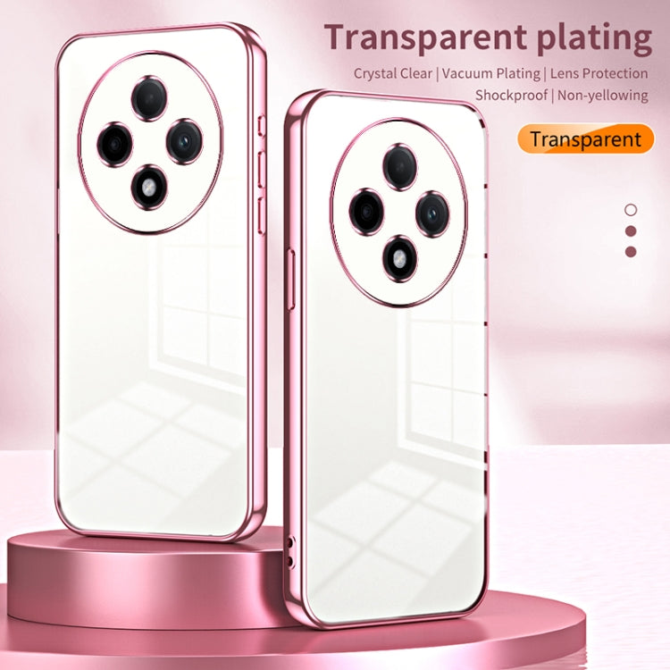 For OPPO A3 Pro Transparent Plating Fine Hole Phone Case(Gold)