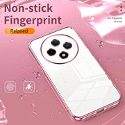For OPPO A3 Pro Transparent Plating Fine Hole Phone Case(Black)