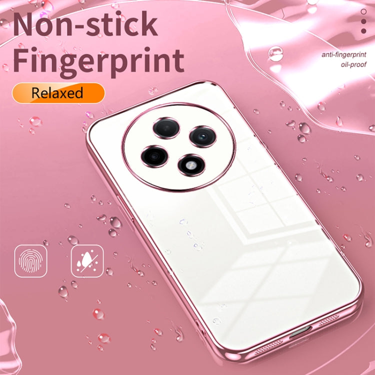For OPPO A3 Pro Transparent Plating Fine Hole Phone Case(Black)