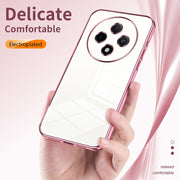 For OPPO A3 Pro Transparent Plating Fine Hole Phone Case(Black)