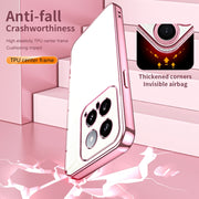 For Xiaomi 14 Transparent Plating Fine Hole Phone Case(Purple)