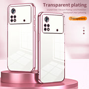 For Xiaomi Poco X4 Pro 5G Transparent Plating Fine Hole Phone Case(Pink)