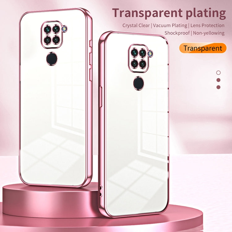 For Xiaomi Redmi Note 9 / 10X 4G Transparent Plating Fine Hole Phone Case(Pink) - Xiaomi Cases by PMC TechLife | Online Shopping South Africa | PMC TechLife | Buy Now Pay Later Mobicred