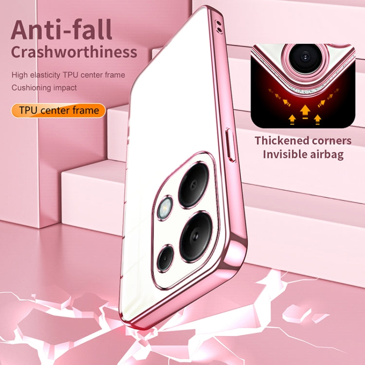 For Xiaomi Redmi Note 13 Pro 4G Transparent Plating Fine Hole Phone Case(Purple) - Note 13 Pro Cases by PMC TechLife | Online Shopping South Africa | PMC TechLife | Buy Now Pay Later Mobicred