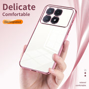 For Xiaomi Redmi K70 Ultra Transparent Plating Fine Hole Phone Case(Black)