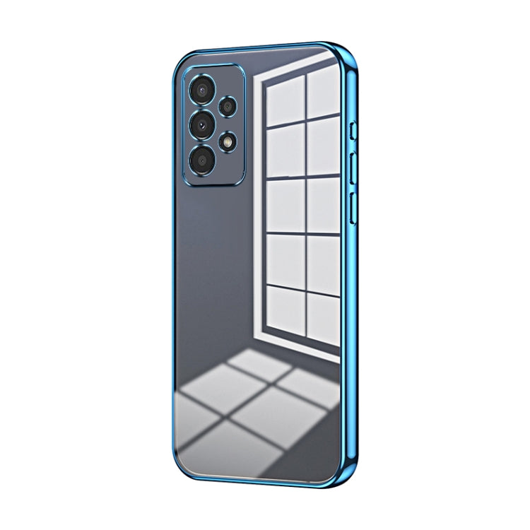 For Samsung Galaxy A13 4G Transparent Plating Fine Hole Phone Case(Blue) - Galaxy Phone Cases by PMC TechLife | Online Shopping South Africa | PMC TechLife