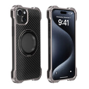 For iPhone 15 R-JUST RJ51-1 Hollow Rotating Holder MagSafe Magnetic Metal Phone Case(Silver Grey)