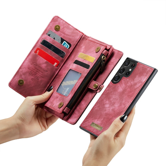 For Samsung Galaxy S24 Ultra 5G CaseMe 008 Detachable Multifunctional Leather Phone Case(Red)