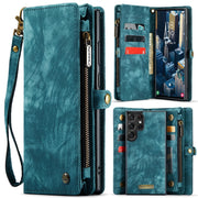 For Samsung Galaxy S24 Ultra 5G CaseMe 008 Detachable Multifunctional Leather Phone Case(Blue)