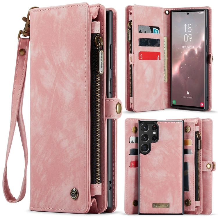 For Samsung Galaxy S24 Ultra 5G CaseMe 008 Detachable Multifunctional Leather Phone Case(Pink) - Galaxy S24 Ultra 5G Cases by CaseMe | Online Shopping South Africa | PMC TechLife | Buy Now Pay Later Mobicred