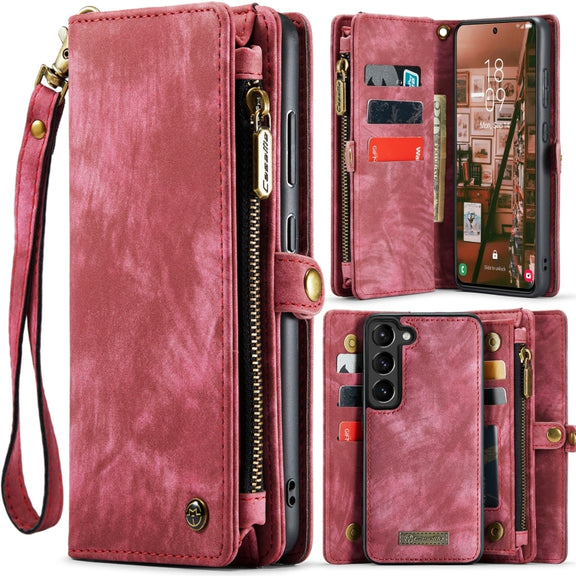For Samsung Galaxy S24 5G CaseMe 008 Detachable Multifunctional Leather Phone Case(Red)