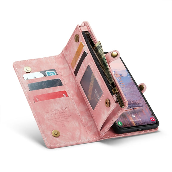 For Samsung Galaxy S24 5G CaseMe 008 Detachable Multifunctional Leather Phone Case(Pink)