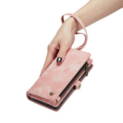 For Samsung Galaxy S24 5G CaseMe 008 Detachable Multifunctional Leather Phone Case(Pink)