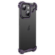 For iPhone 15 Plus Frameless Metal Corner Pad Phone Case with Lens Film(Purple) - free shipping - PMC TechLife - Order now!