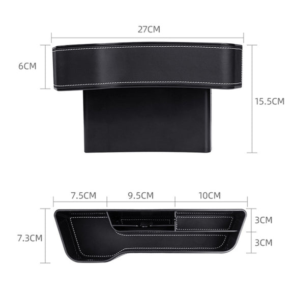 Car Multi-functional Console Box Cup Holder Seat Gap Side Storage Box, Frizzled Feather Style, Color:Grey(Main Driver Seat)
