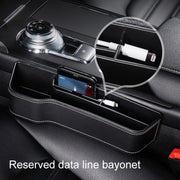 Car Multi-functional Console Box Cup Holder Seat Gap Side Storage Box, Frizzled Feather Style, Color:Grey(Main Driver Seat)