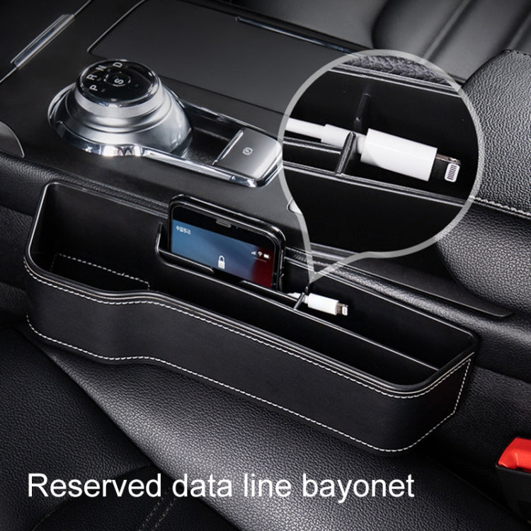Car Multi-functional Console Box Cup Holder Seat Gap Side Storage Box, Frizzled Feather Style, Color:Grey(Main Driver Seat)