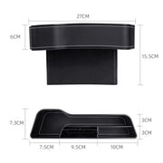 Car Multi-functional Console Box Cup Holder Seat Gap Side Storage Box, Leather Style, Color:Black(Front Passenger Seat)