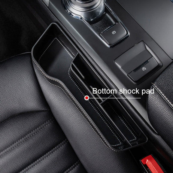 Car Multi-functional Console Box Cup Holder Seat Gap Side Storage Box, Leather Style, Color:Black(Front Passenger Seat)
