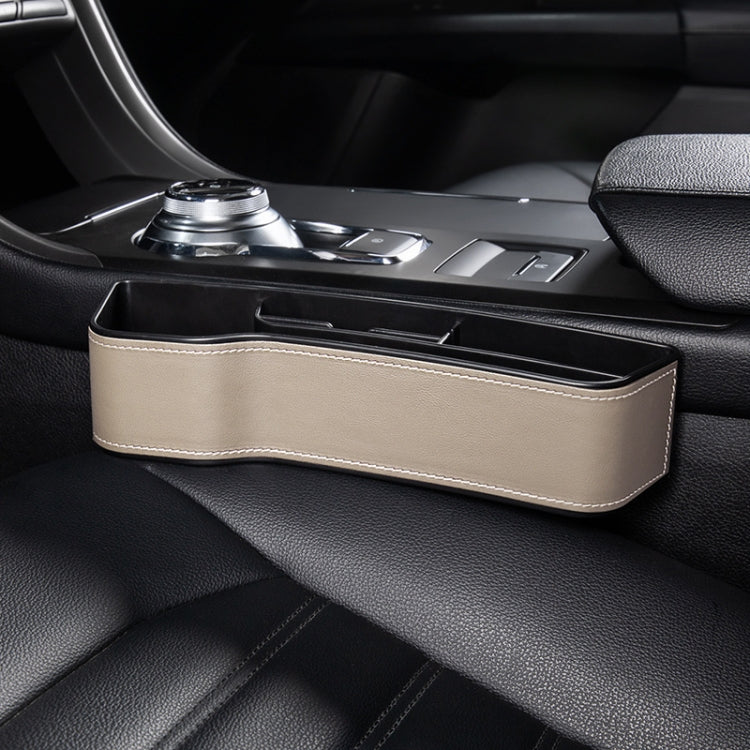 Car Multi-functional Console Box Cup Holder Seat Gap Side Storage Box, Leather Style, Color:Beige(Main Driver Seat) - free shipping - PMC TechLife - Order now!