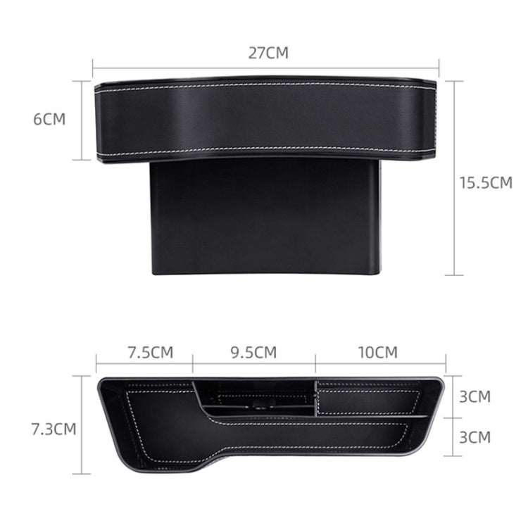 Car Multi-functional Console Box Cup Holder Seat Gap Side Storage Box, Leather Style, Color:Brown(Main Driver Seat) - free shipping - PMC TechLife - Order now!