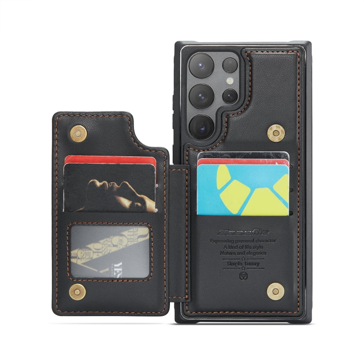 For Samsung Galaxy S24 Ultra 5G CaseMe C22 PC+TPU Business Style RFID Anti-theft Leather Phone Case(Black)