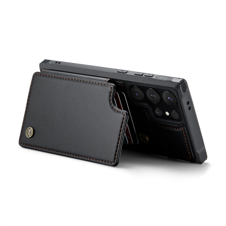 For Samsung Galaxy S24 Ultra 5G CaseMe C22 PC+TPU Business Style RFID Anti-theft Leather Phone Case(Black)