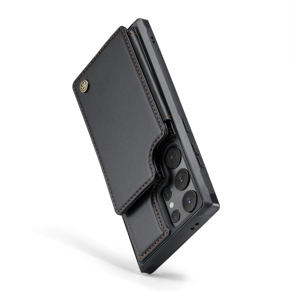 For Samsung Galaxy S24 Ultra 5G CaseMe C22 PC+TPU Business Style RFID Anti-theft Leather Phone Case(Black)