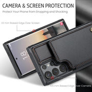 For Samsung Galaxy S24 Ultra 5G CaseMe C22 PC+TPU Business Style RFID Anti-theft Leather Phone Case(Black)